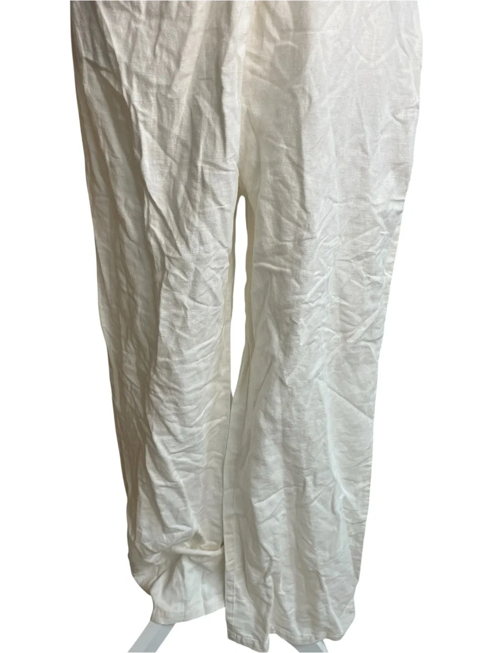 Zara Linen Jumpsuit with Chain White